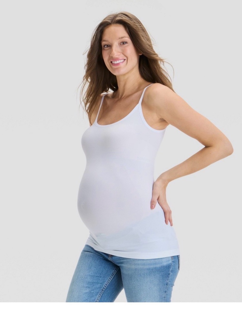 Ingrid & Isabel White Seamless Maternity Tank